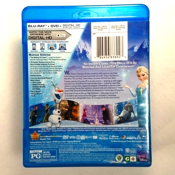 Frozen Blu Ray/DVD Combo Pack in VG condition - Picture 3 of 17